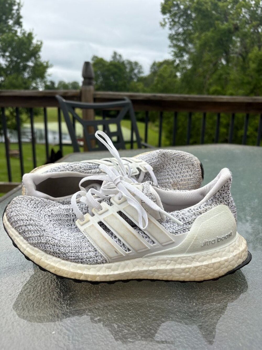 Adidas Ultraboost 4.0 Women's Size 8 Running Shoes Non Dyed White Three Stripes